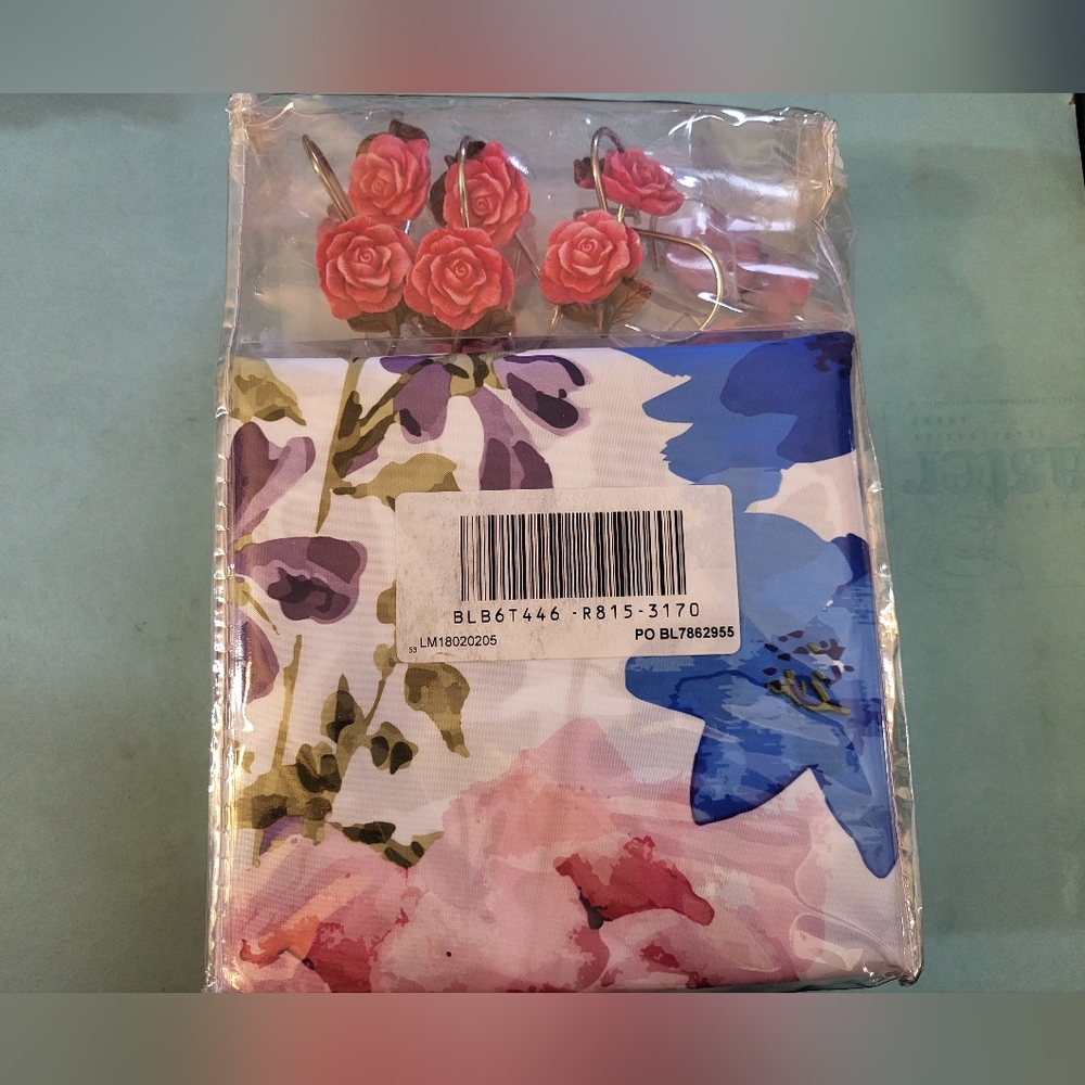 New Floral Shower Curtain Set